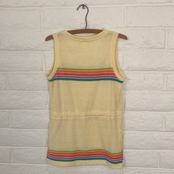 Vintage Aileen Yellow Rainbow Knit Drawstring Tank - Picture 3 of 9